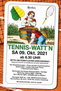 Einladung zum Tennis-Watt'n am 9. Oktober
